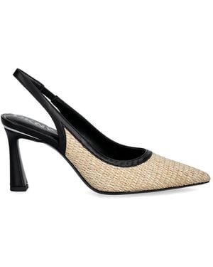 DKNY Woven Slingback Pumps - White