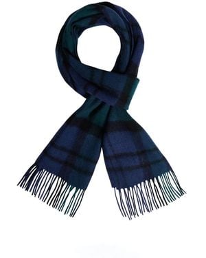 Fursac Geruite Sjaal Met Franje - Blauw