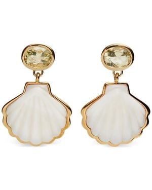 Lizzie Fortunato Boucles D'Oreilles Pendantes Luna À Motif Coquillage - Metallic