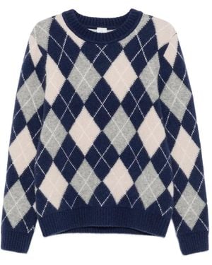 Eleventy Pull Manches Longues À Losanges - Bleu