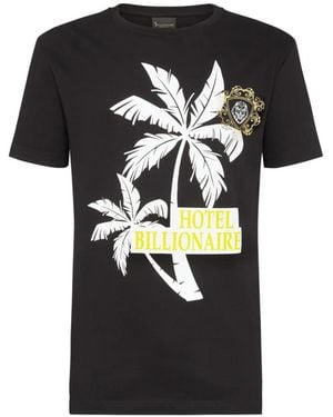 Billionaire T-Shirt À Imprimé Palmier - Black