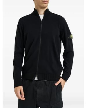 Stone Island Zip-Up Cardigan - Blue