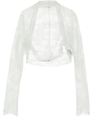 Alberta Ferretti Chaqueta de encaje de manga larga - Blanco
