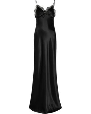 Nili Lotan Robe Longue Sylas À Détails En Dentelle - Noir