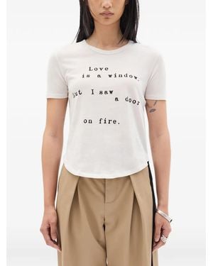 Ann Demeulemeester Floor Micro T-Shirt - White