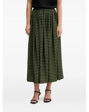 Benetton Falda Midi Con Lunares - Verde