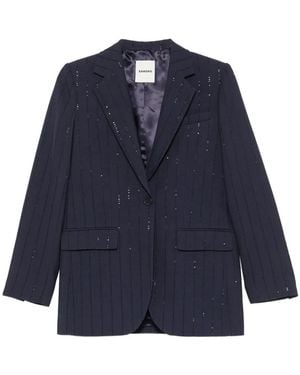 Sandro Sequin-Embellishment Blazer - Blue
