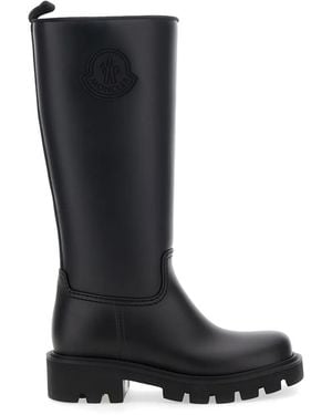 Moncler Logo-Patch Slip-On Boots - Black
