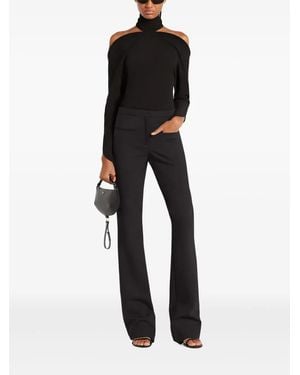 Courreges High-Neck Cold-Shoulder Top - Black