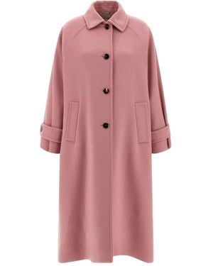 Alberto Biani Single-Breasted Wool Coat - Pink