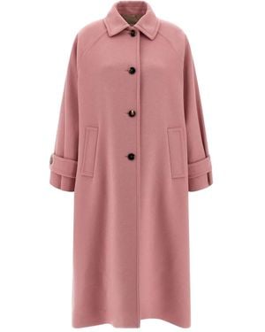 Alberto Biani Single-Breasted Wool Coat - Pink