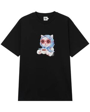 B+ AB Cat-Graphic T-Shirt - Black