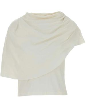 Magda Butrym Draped Asymmetric T-Shirt - White