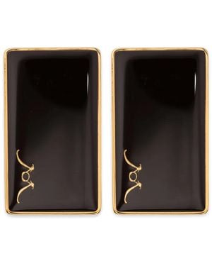 ROWEN ROSE Pendientes Con Logo - Negro