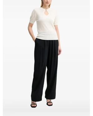 By Malene Birger キーホールネック ショートスリーブ ニットtシャツ - ホワイト
