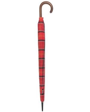 Barbour Tartan-Print Umbrella - Red