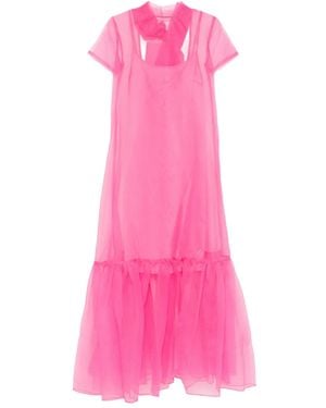 STAUD Calluna Ruffled Short-Sleeved Maxi Dress - Pink