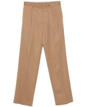 Lardini Pleated Straight-Leg Pants - White