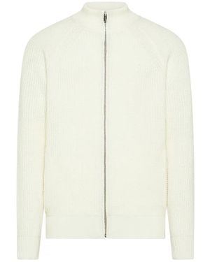 Cruna Ribbed-Knit Zip-Up Jumper - White