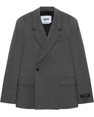 MSGM Blazer À Boutonnière Croisée - Black