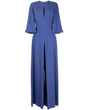 Elie Saab Cady Cut-Out Jumpsuit - Blue