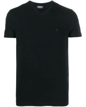 Dondup V-Neck Fitted T-Shirt - Black