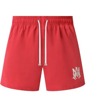Amiri Logo Drawstring Swim Shorts - Red