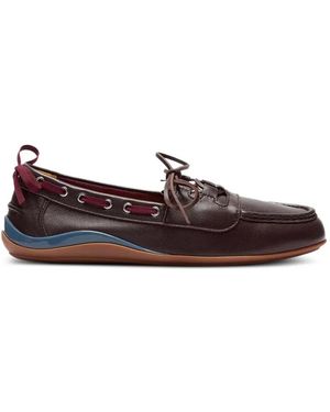 LILI CURIA Mara Leather Boat Shoes - Brown