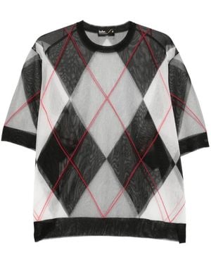 Kolor Argyle Oversized T-Shirt - Black