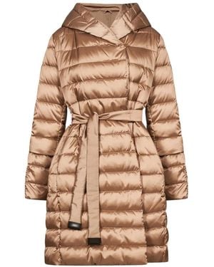 Max Mara The Cube Quilted Hooded Coat - Natural