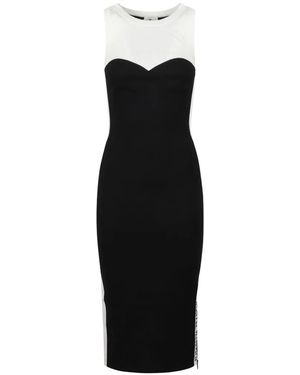 Elisabetta Franchi Contrast-Panel Sleeveless Dress - Black