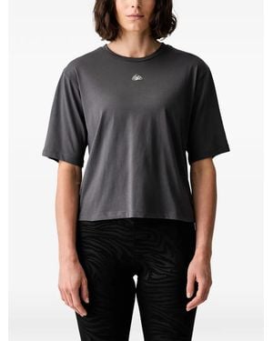 EA7 Embroidered-Logo T-Shirt - Black