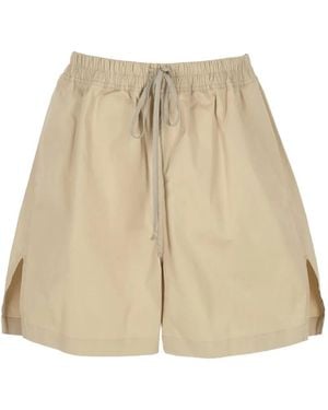Rick Owens Temple Drawstring Side-Slit Boxers - Natural