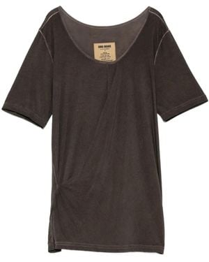 Uma Wang Drapiertes T-Shirt - Schwarz