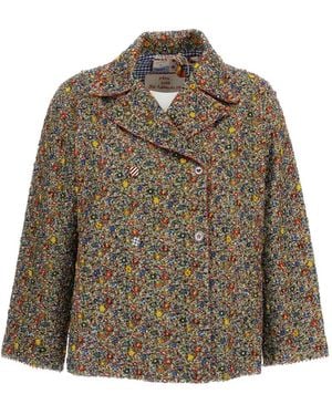 Péro Bead-Embroidered Double-Breasted Jacket - Brown
