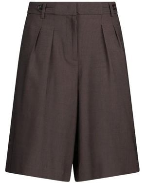 Liu Jo Mélange Pleated Denim Shorts - Grey