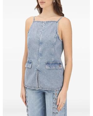 ARMANI EXCHANGE Haut À Poche À Rabat Et Dos Ouvert - Blue
