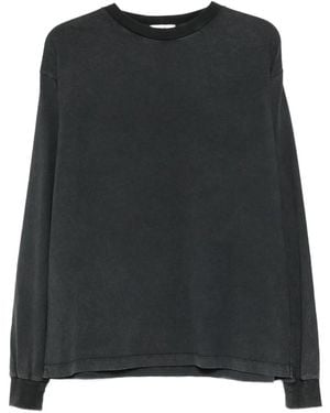 Haikure Long-Sleeve Cotton Top - Black