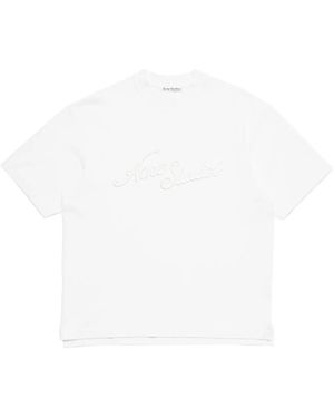 Acne Studios Logo-Embroidered T-Shirt - White