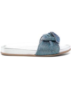 Rodo Sandali Slides Con Strass - Blu
