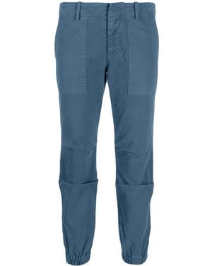 Nili Lotan Cropped Tapered Trousers - Blue