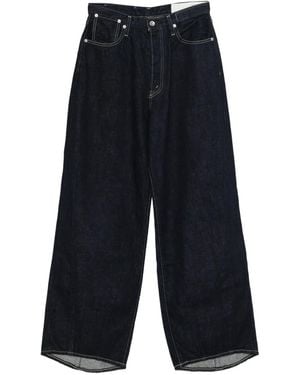 Kuro Contrast-Stitching Jeans - Blue