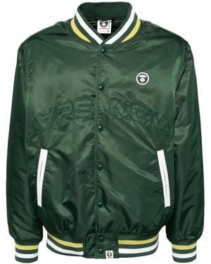 Aape By A Bathing Ape Logo-Patch Bomber Jacket - Green