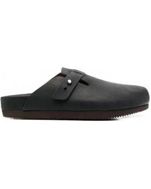 Buttero Buckle-Fastening Leather Mules - Black