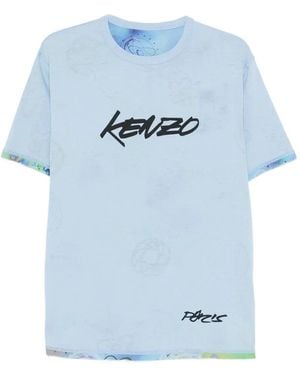 KENZO X Futura 2000 logo-print cotton T-shirt - Azul