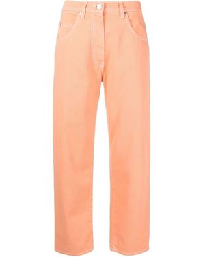 MSGM Cropped Straight-Leg Jeans - Orange