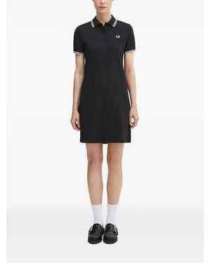 Fred Perry Logo-Embroidered Mini Dress - Black