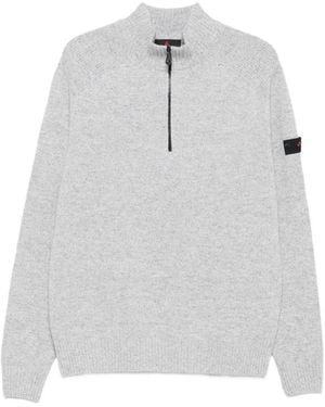 Peuterey Zip Mock-Neck Sweater - Gray