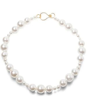 Beatriz Palacios Domingo Pearl-Embellished Necklace - White
