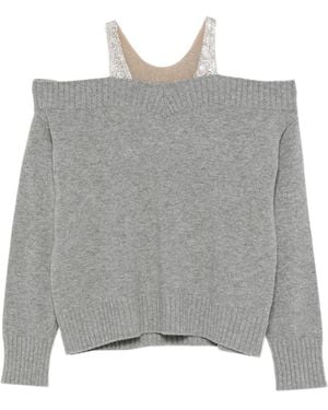 GIUSEPPE DI MORABITO Schulterfreier Pullover - Grau